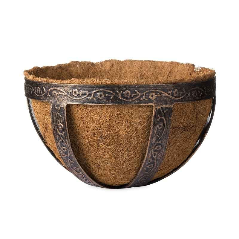 Coco-Lined Basket Planter For 8' Steel Garden Obelisk